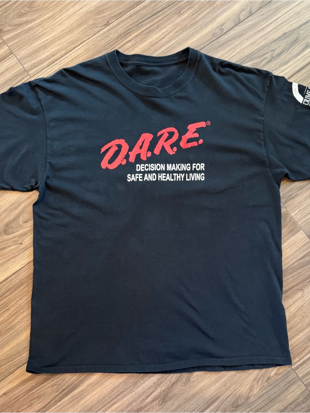 Vintage D.A.R.E. Decision Making Safe & Healthy Living Graphic Tee Black L